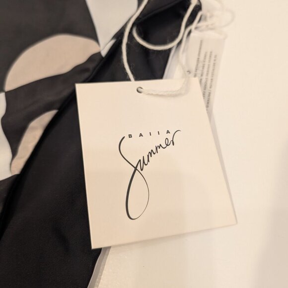 Baiia Bikini Bottom Reversible High Waist Black Neutral Pattern - Size 14 - Picture 8 of 9